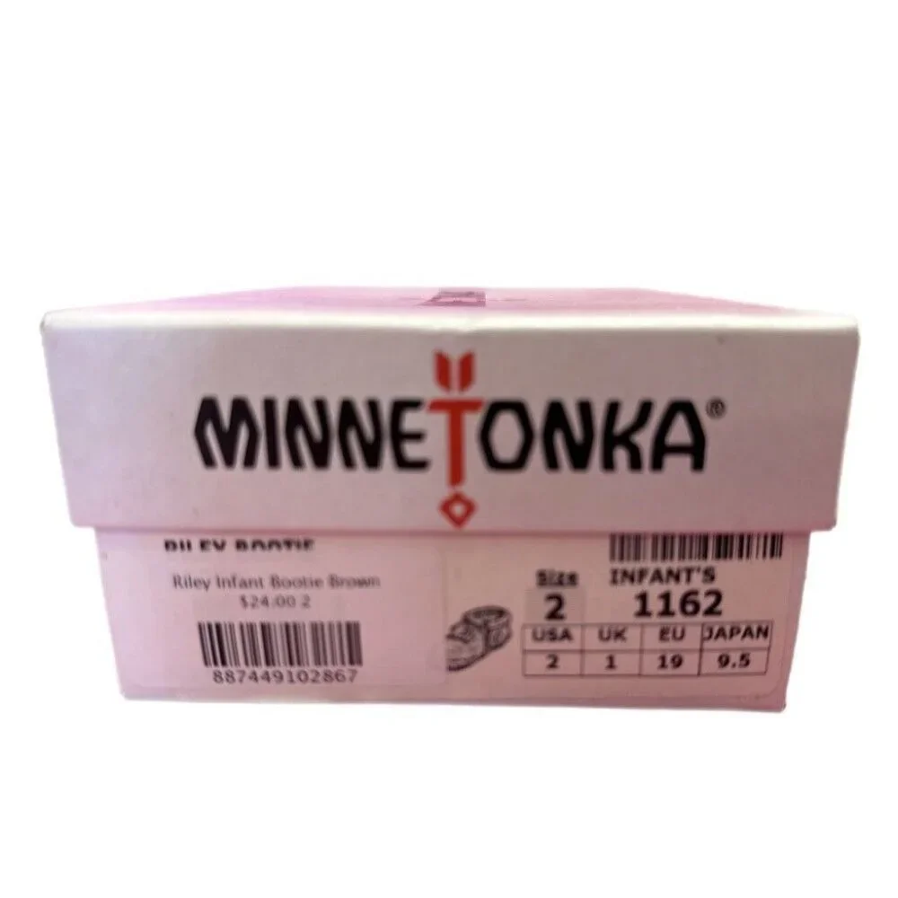 Minnetonka Riley Leather Booties Boots Shoes INFANT SIZE 2